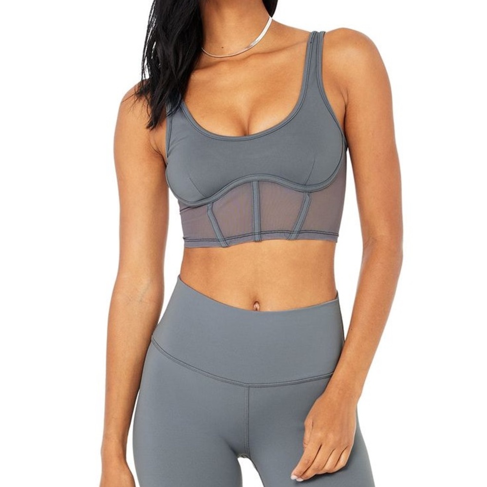 ALO YOGA AIRBRUSH MESH CORSET TANK SIZE SMALL & HIGH WAIST AIRBRUSH LEGGINGS